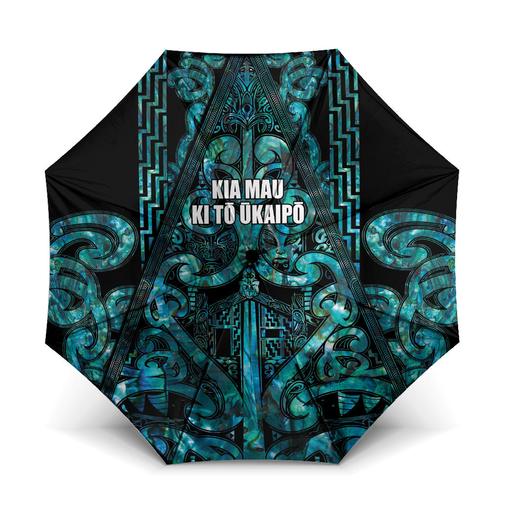 Maori Language Week Umbrella Kia Mau Ki To Ukaipo Paua Shell Color