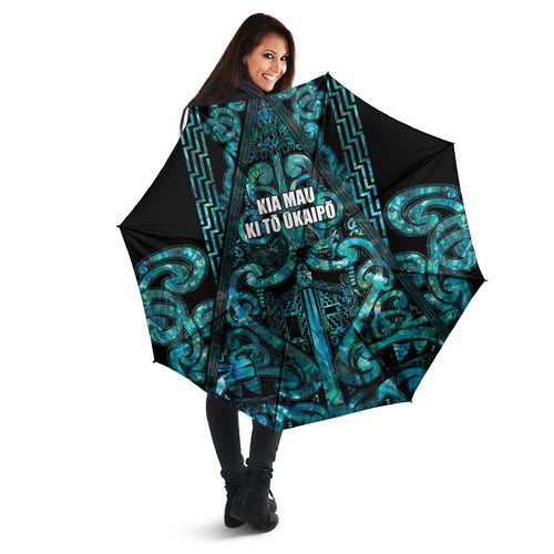 Maori Language Week Umbrella Kia Mau Ki To Ukaipo Paua Shell Color