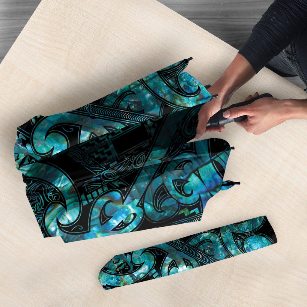 Maori Language Week Umbrella Kia Mau Ki To Ukaipo Paua Shell Color