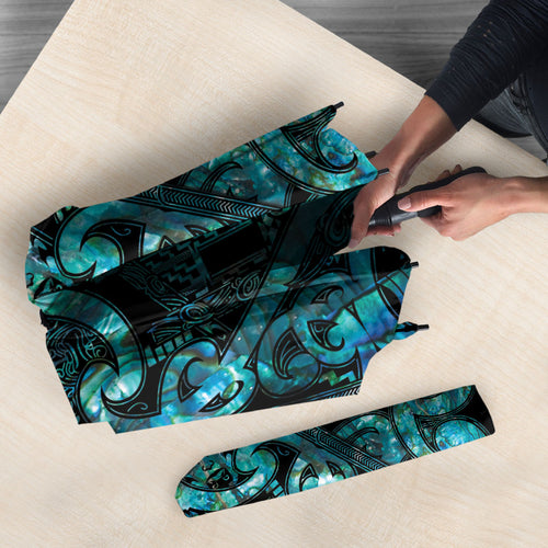 Maori Language Week Umbrella Kia Mau Ki To Ukaipo Paua Shell Color