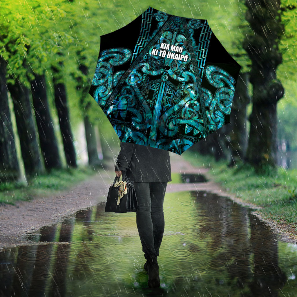 Maori Language Week Umbrella Kia Mau Ki To Ukaipo Paua Shell Color