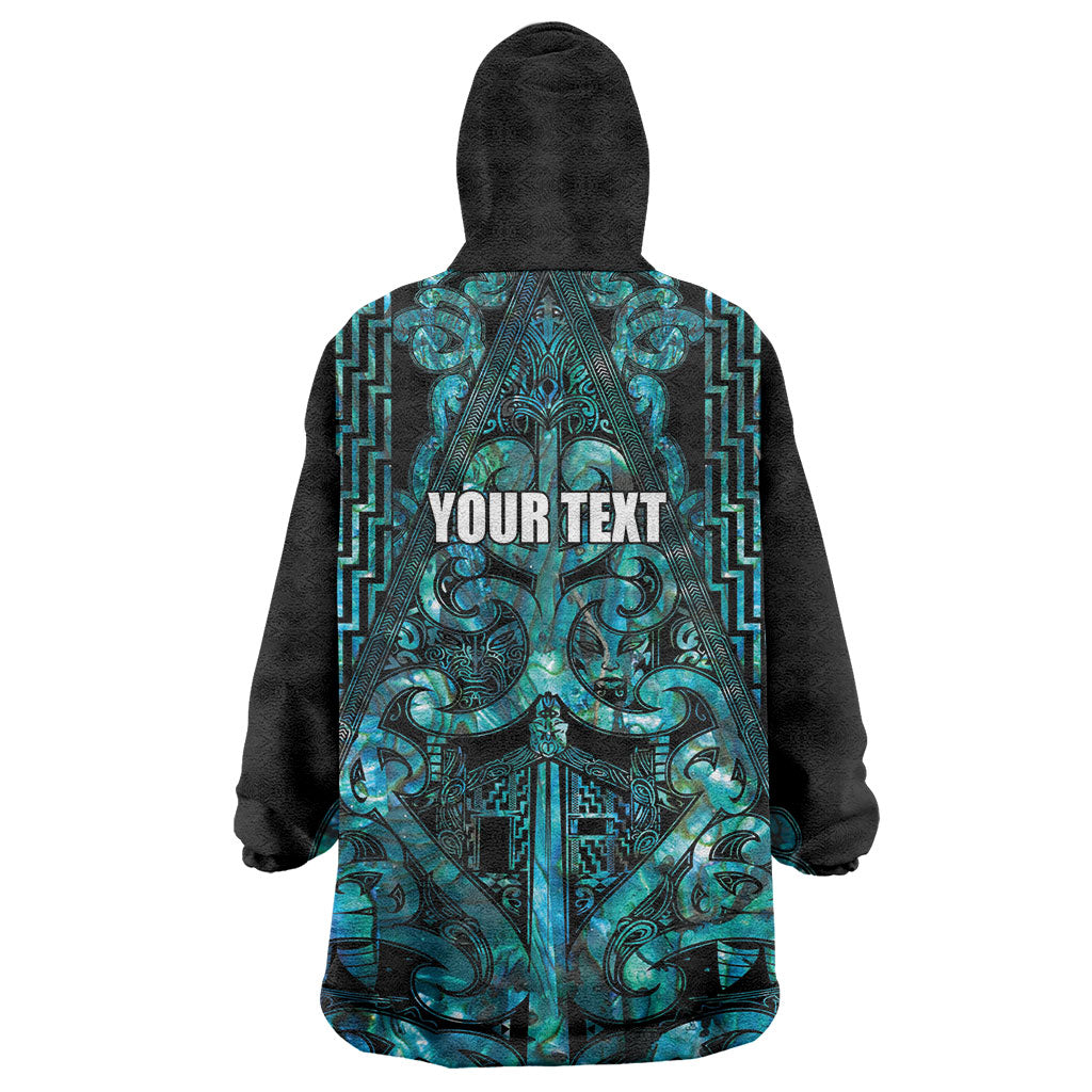 Maori Language Week Personalised Wearable Blanket Hoodie Kia Mau Ki To Ukaipo Paua Shell Color