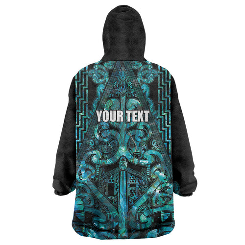 Maori Language Week Personalised Wearable Blanket Hoodie Kia Mau Ki To Ukaipo Paua Shell Color