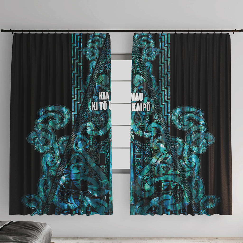 Maori Language Week Window Curtain Kia Mau Ki To Ukaipo Paua Shell Color