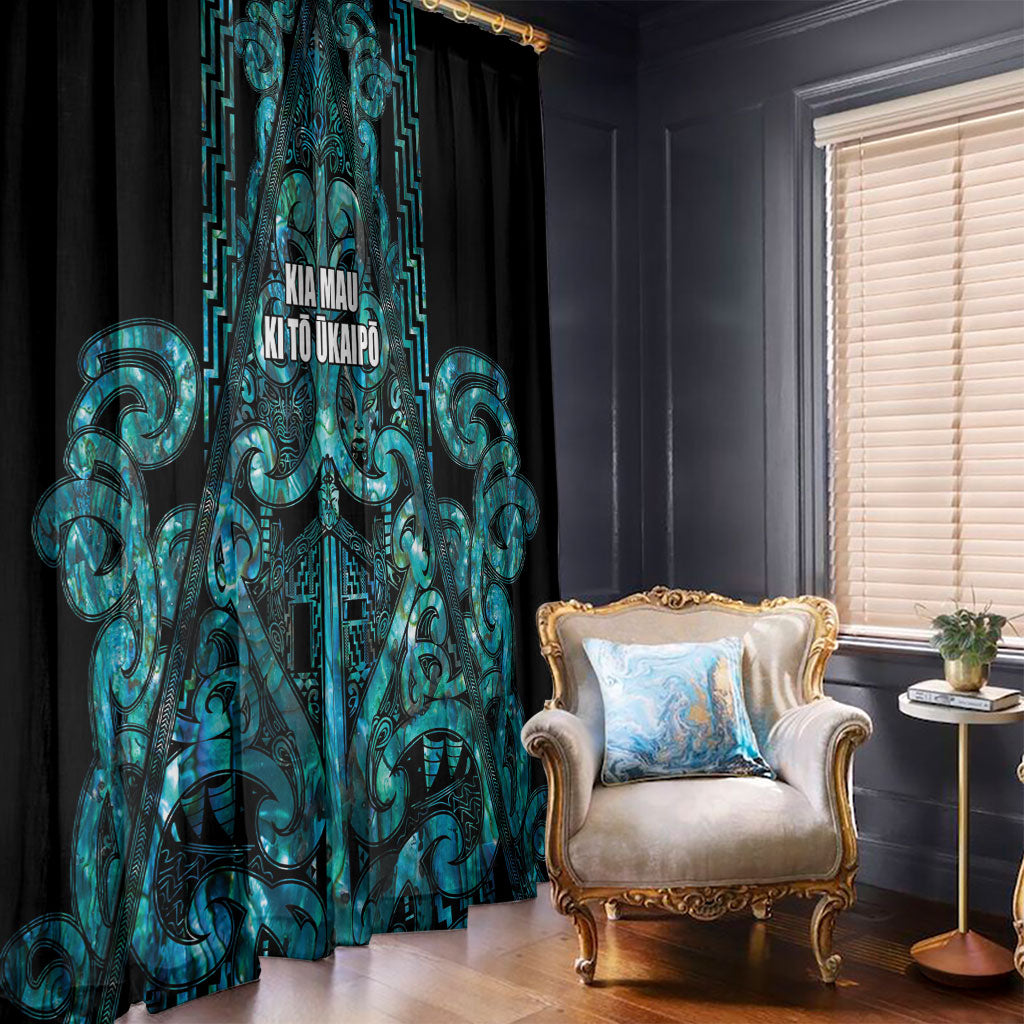 Maori Language Week Window Curtain Kia Mau Ki To Ukaipo Paua Shell Color