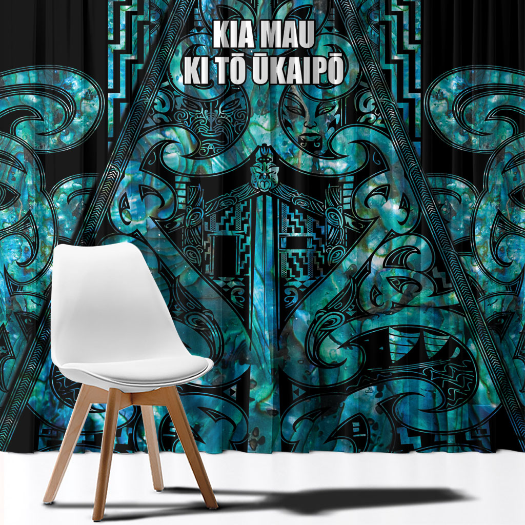 Maori Language Week Window Curtain Kia Mau Ki To Ukaipo Paua Shell Color