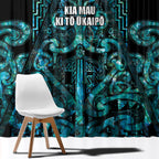 Maori Language Week Window Curtain Kia Mau Ki To Ukaipo Paua Shell Color
