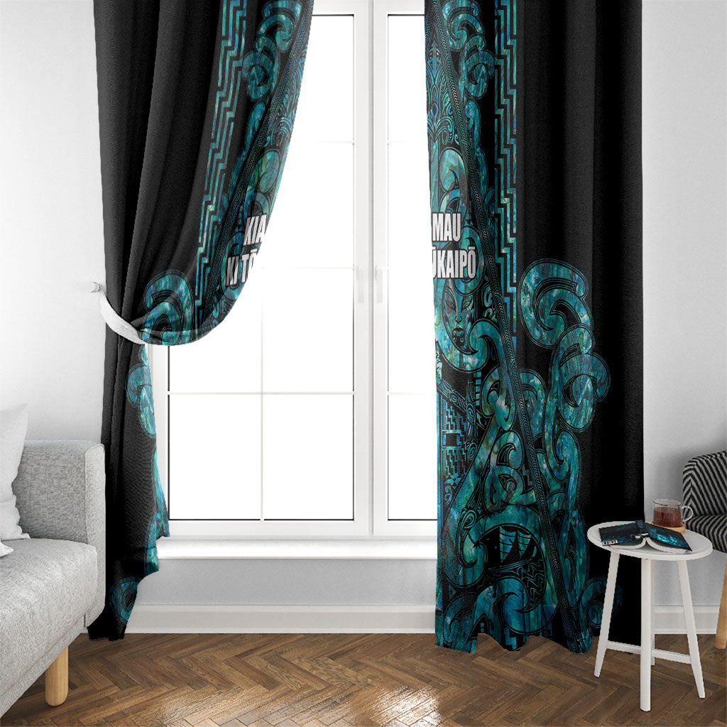 Maori Language Week Window Curtain Kia Mau Ki To Ukaipo Paua Shell Color