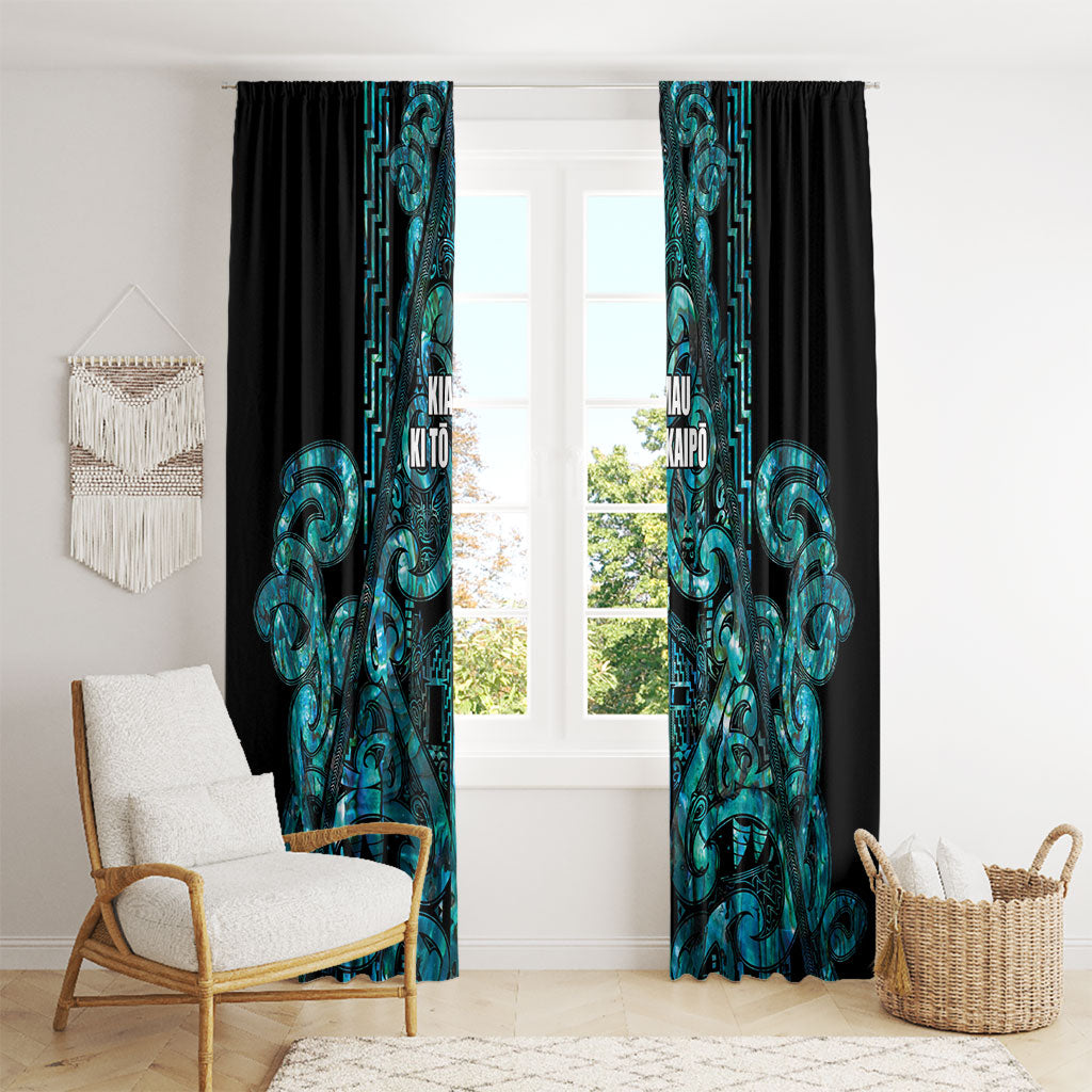 Maori Language Week Window Curtain Kia Mau Ki To Ukaipo Paua Shell Color
