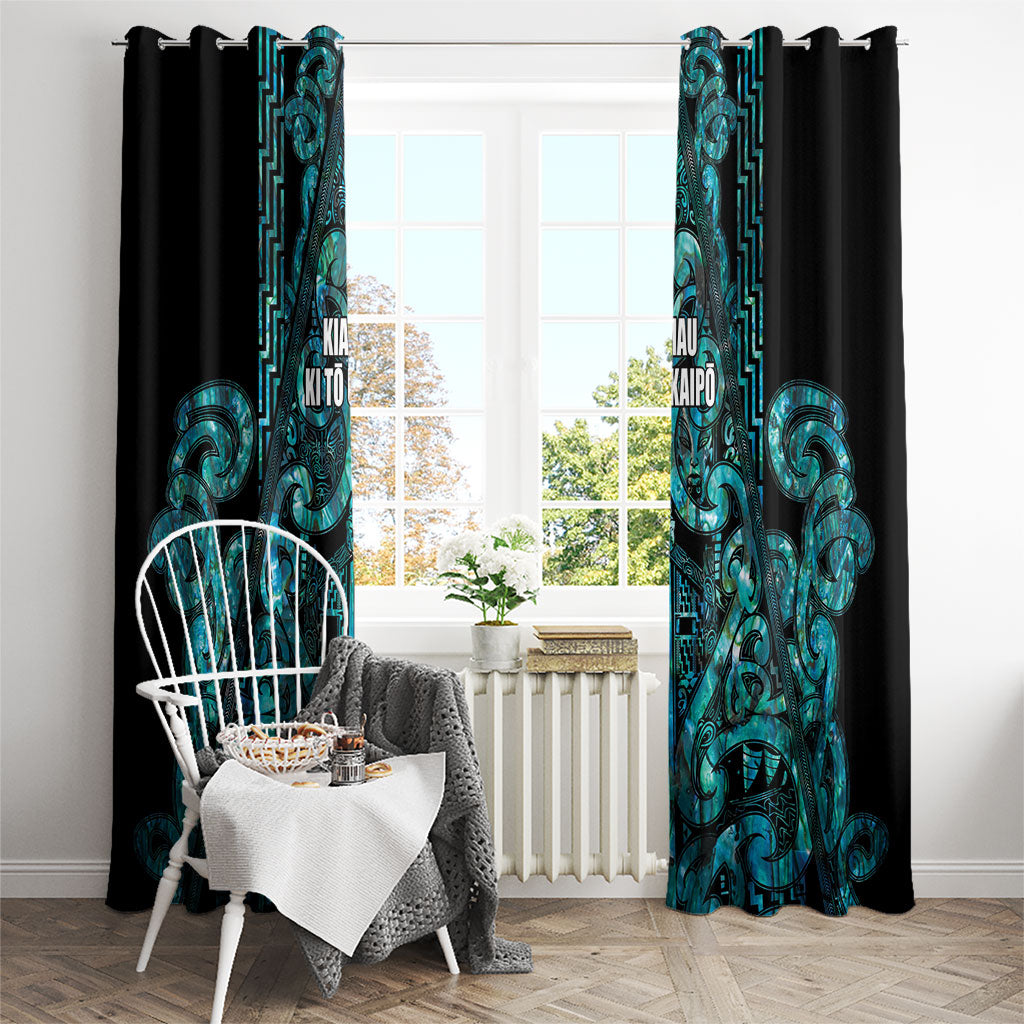 Maori Language Week Window Curtain Kia Mau Ki To Ukaipo Paua Shell Color