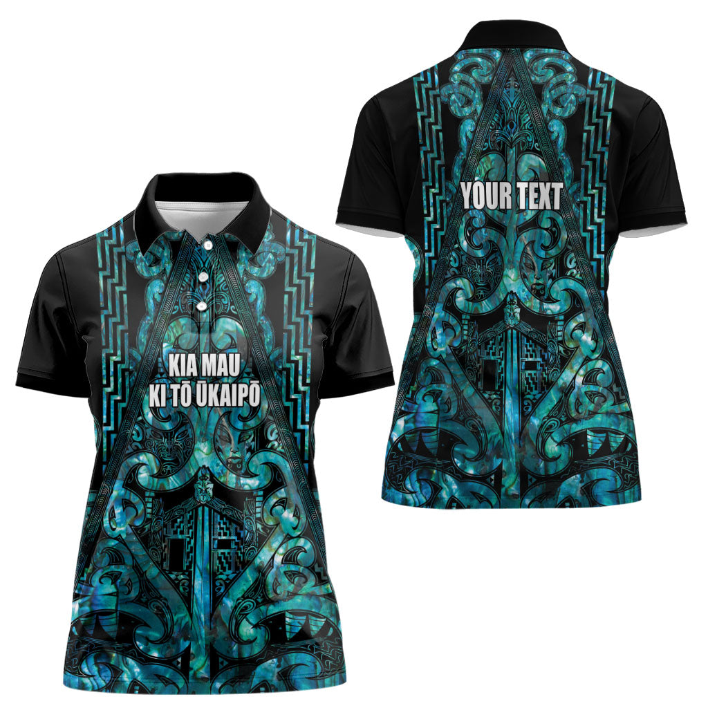 Maori Language Week Personalised Women Polo Shirt Kia Mau Ki To Ukaipo Paua Shell Color