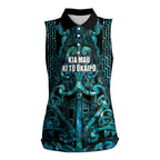 Maori Language Week Personalised Women Sleeveless Polo Shirt Kia Mau Ki To Ukaipo Paua Shell Color