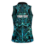 Maori Language Week Personalised Women Sleeveless Polo Shirt Kia Mau Ki To Ukaipo Paua Shell Color
