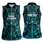 Maori Language Week Personalised Women Sleeveless Polo Shirt Kia Mau Ki To Ukaipo Paua Shell Color