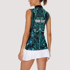 Maori Language Week Personalised Women Sleeveless Polo Shirt Kia Mau Ki To Ukaipo Paua Shell Color