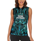 Maori Language Week Personalised Women Sleeveless Polo Shirt Kia Mau Ki To Ukaipo Paua Shell Color