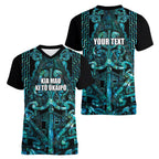 Maori Language Week Personalised Women V-Neck T-Shirt Kia Mau Ki To Ukaipo Paua Shell Color