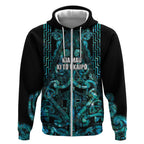 Maori Language Week Personalised Zip Hoodie Kia Mau Ki To Ukaipo Paua Shell Color