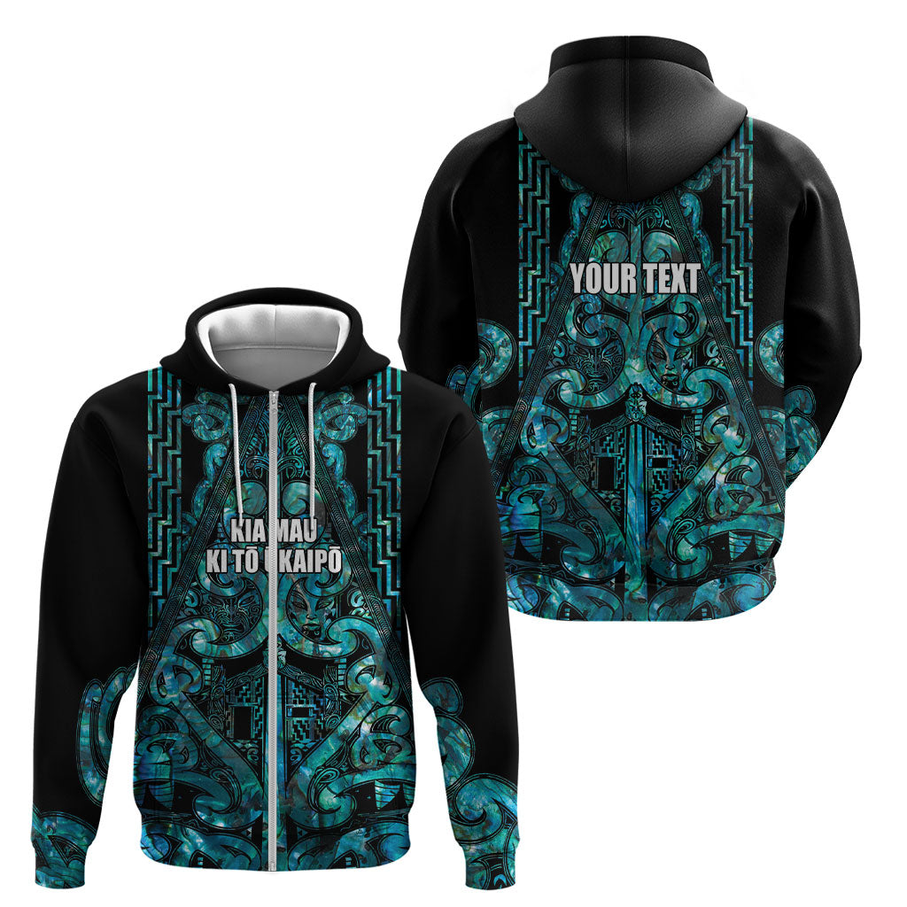 Maori Language Week Personalised Zip Hoodie Kia Mau Ki To Ukaipo Paua Shell Color