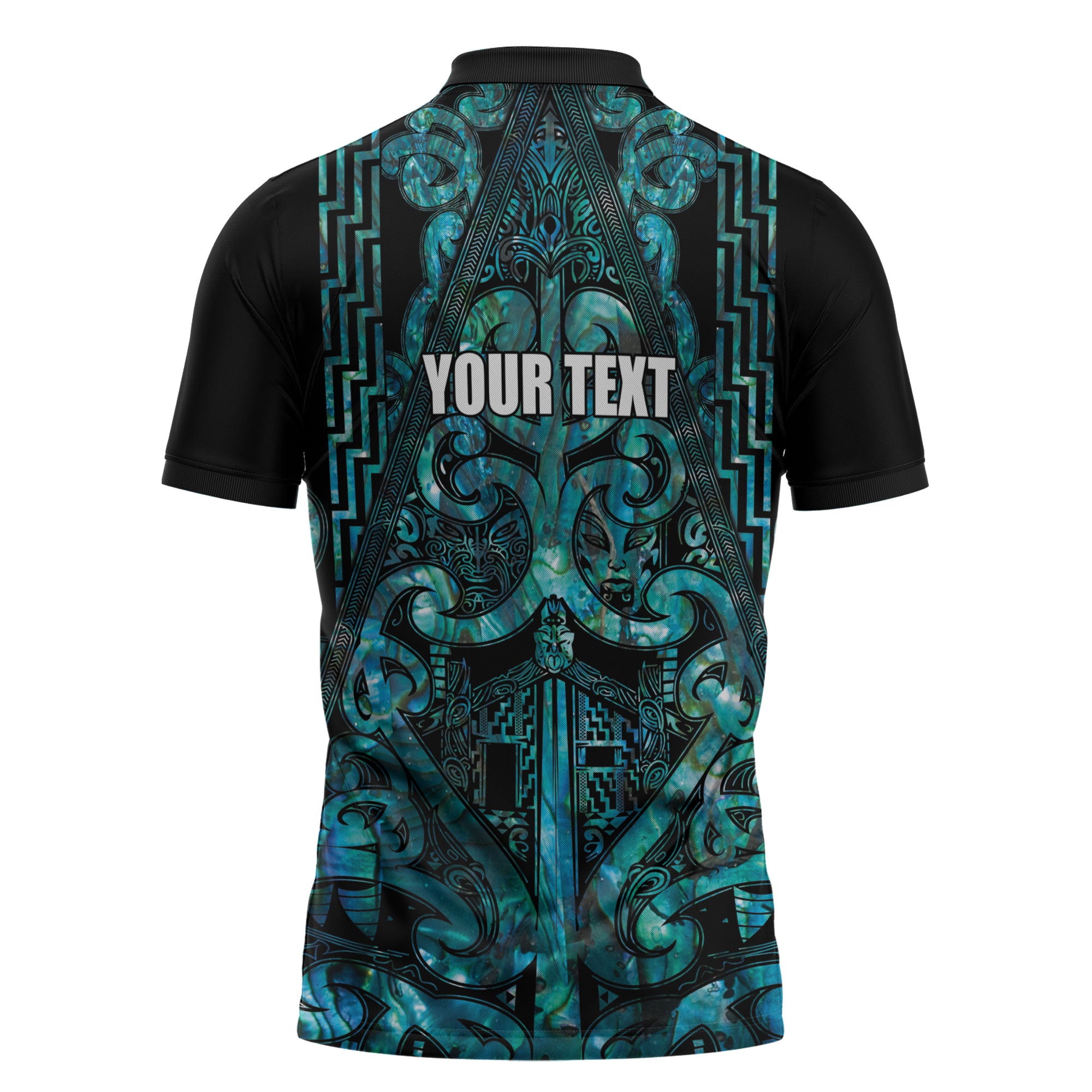 Maori Language Week Personalised Zipper Polo Shirt Kia Mau Ki To Ukaipo Paua Shell Color