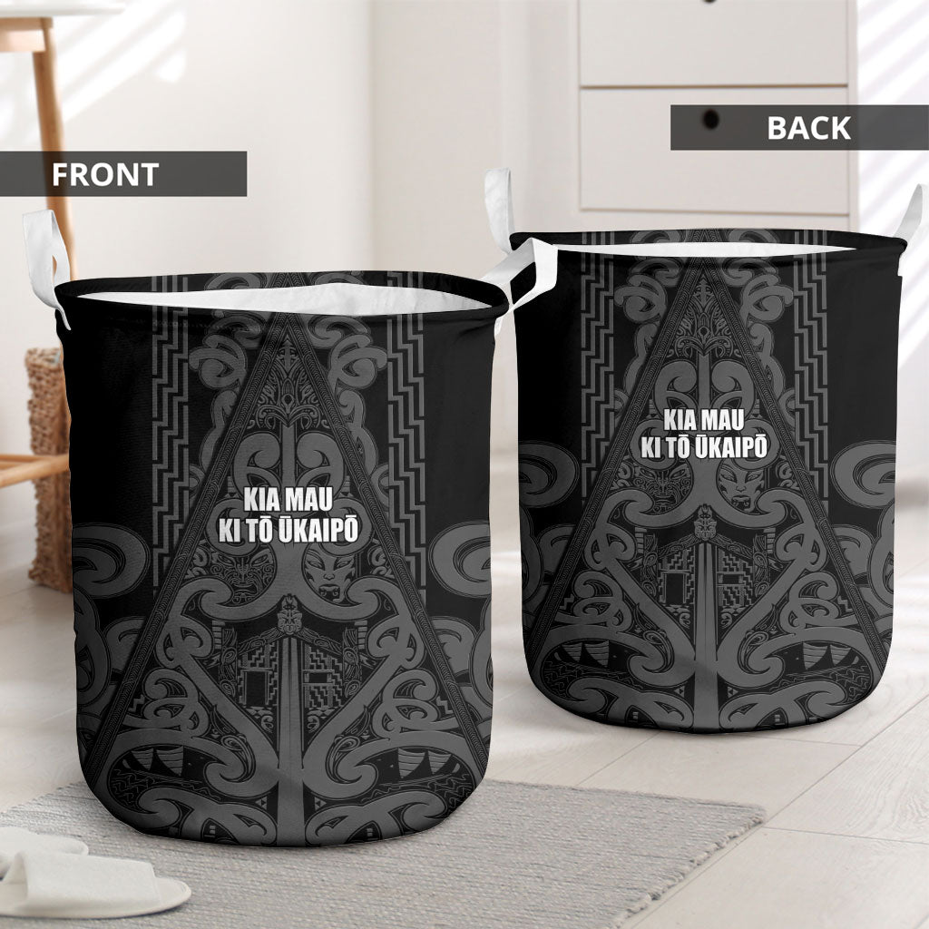Maori Language Week Laundry Basket Kia Mau Ki To Ukaipo Grey Color