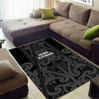 Maori Language Week Area Rug Kia Mau Ki To Ukaipo Grey Color