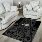 Maori Language Week Area Rug Kia Mau Ki To Ukaipo Grey Color