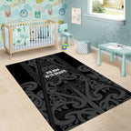 Maori Language Week Area Rug Kia Mau Ki To Ukaipo Grey Color