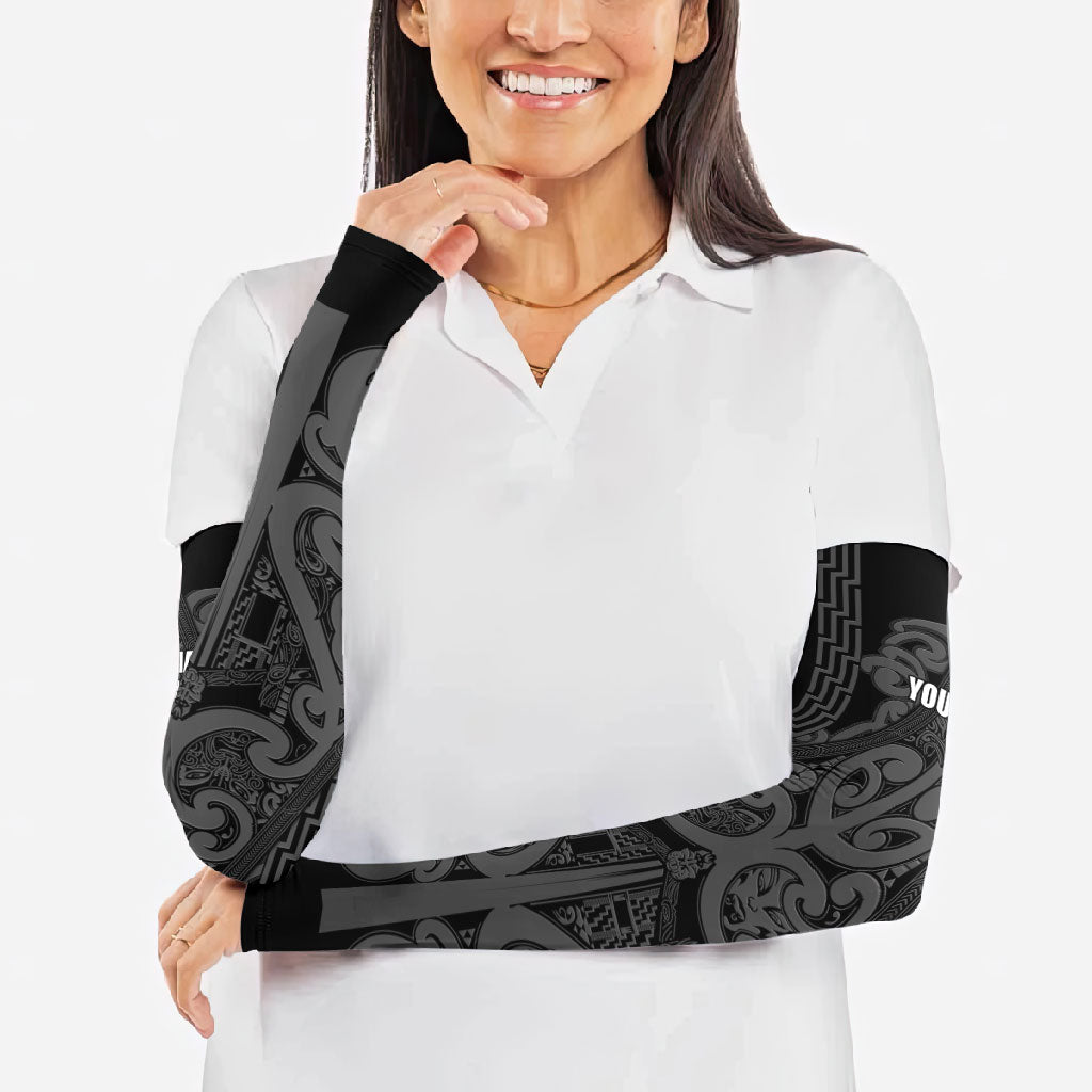Maori Language Week Personalised Arm Sleeves Kia Mau Ki To Ukaipo Grey Color