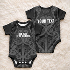 Maori Language Week Personalised Baby Onesie Kia Mau Ki To Ukaipo Grey Color