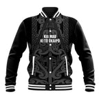 Maori Language Week Personalised Baseball Jacket Kia Mau Ki To Ukaipo Grey Color