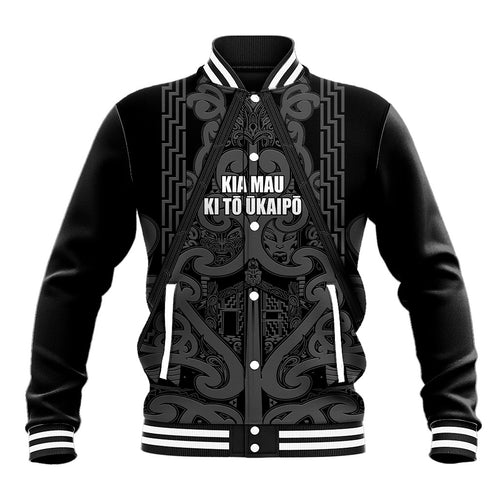 Maori Language Week Personalised Baseball Jacket Kia Mau Ki To Ukaipo Grey Color