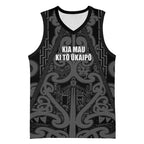 Maori Language Week Personalised Basketball Jersey Kia Mau Ki To Ukaipo Grey Color
