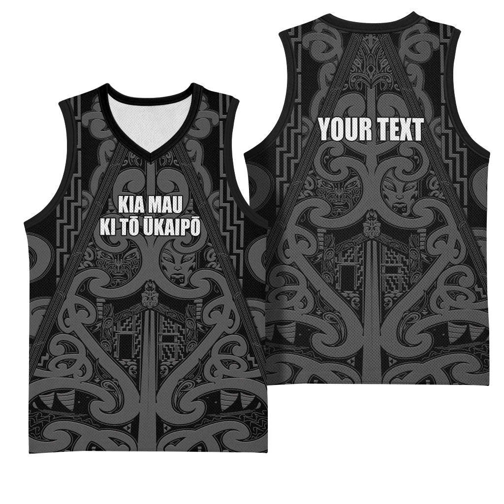 Maori Language Week Personalised Basketball Jersey Kia Mau Ki To Ukaipo Grey Color
