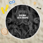 Maori Language Week Beach Blanket Kia Mau Ki To Ukaipo Grey Color