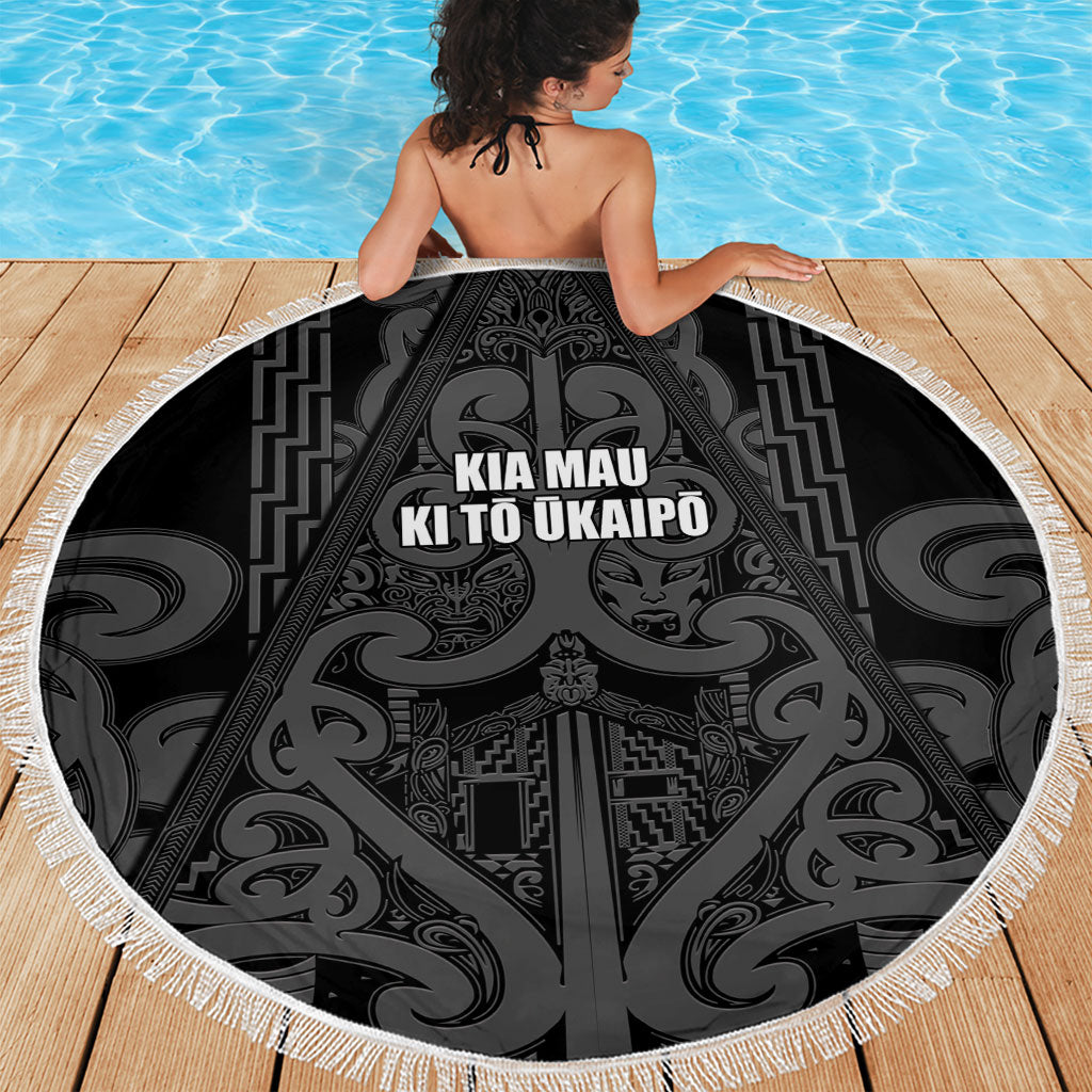 Maori Language Week Beach Blanket Kia Mau Ki To Ukaipo Grey Color
