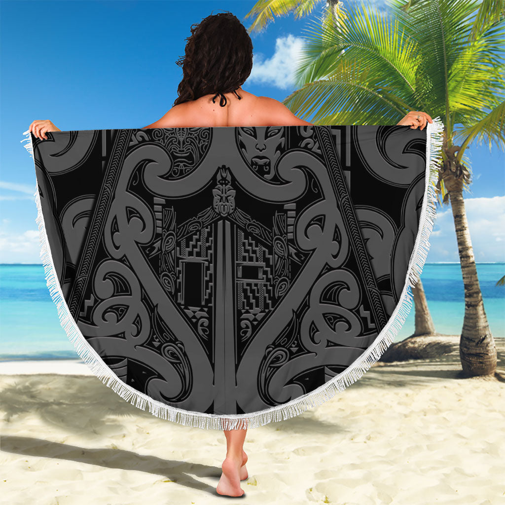 Maori Language Week Beach Blanket Kia Mau Ki To Ukaipo Grey Color