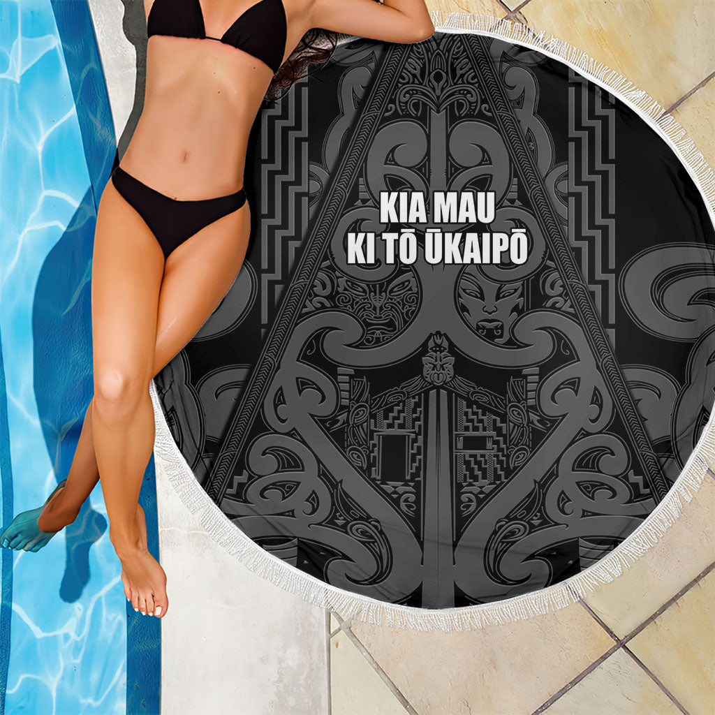 Maori Language Week Beach Blanket Kia Mau Ki To Ukaipo Grey Color