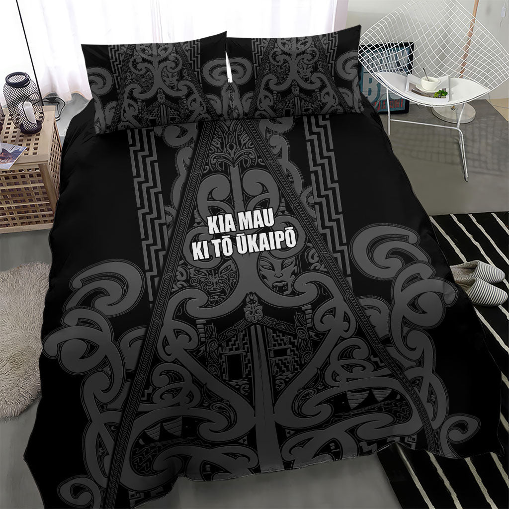 Maori Language Week Bedding Set Kia Mau Ki To Ukaipo Grey Color