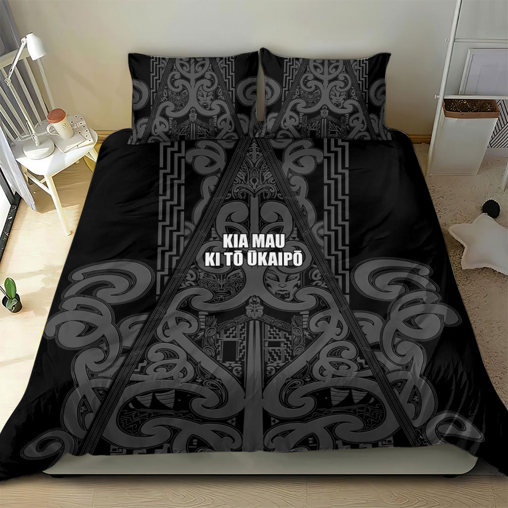 Maori Language Week Bedding Set Kia Mau Ki To Ukaipo Grey Color