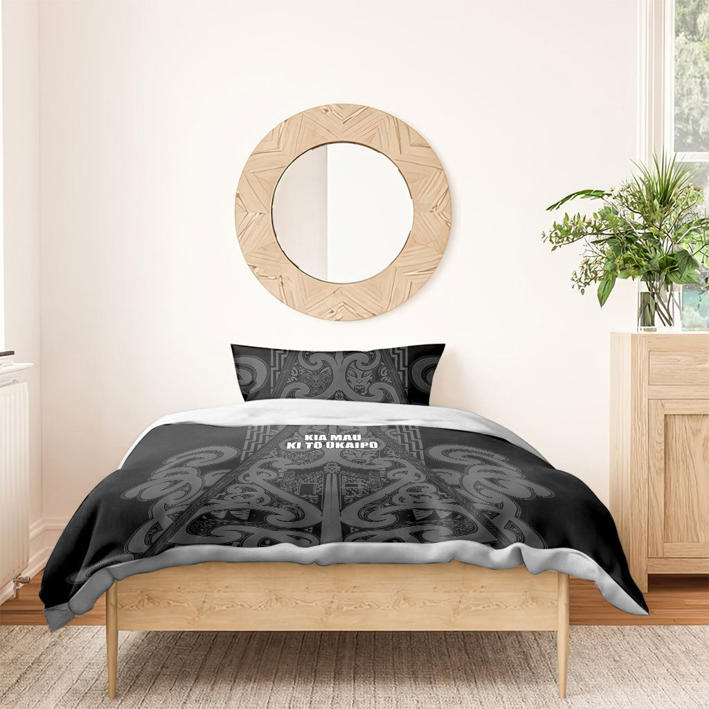 Maori Language Week Bedding Set Kia Mau Ki To Ukaipo Grey Color