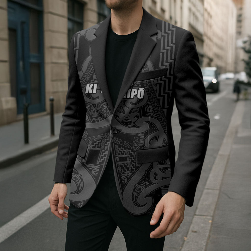 Maori Language Week Personalised Blazer Kia Mau Ki To Ukaipo Grey Color