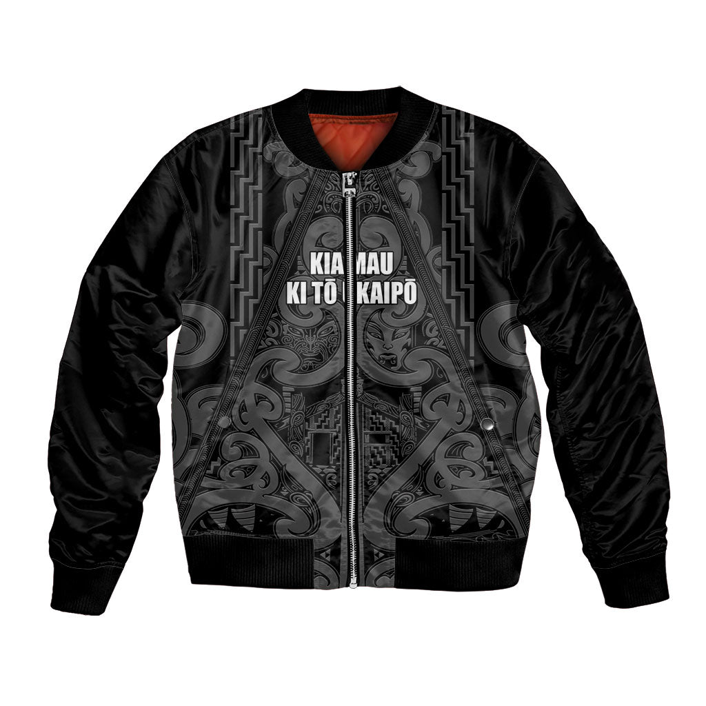 Maori Language Week Personalised Bomber Jacket Kia Mau Ki To Ukaipo Grey Color