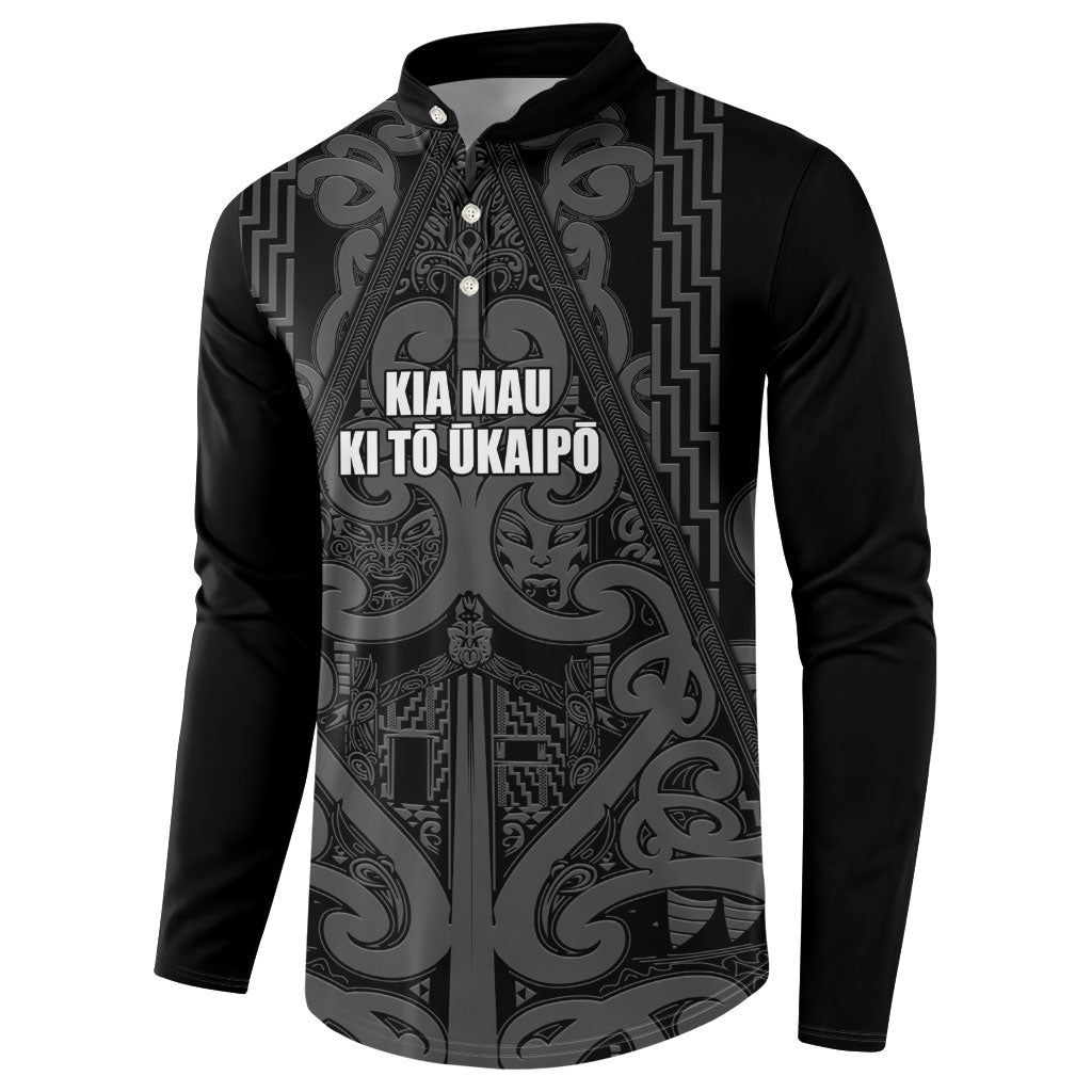 Maori Language Week Personalised Button Sweatshirt Kia Mau Ki To Ukaipo Grey Color