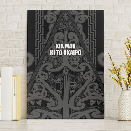 Maori Language Week Canvas Wall Art Kia Mau Ki To Ukaipo Grey Color