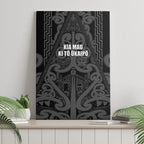 Maori Language Week Canvas Wall Art Kia Mau Ki To Ukaipo Grey Color