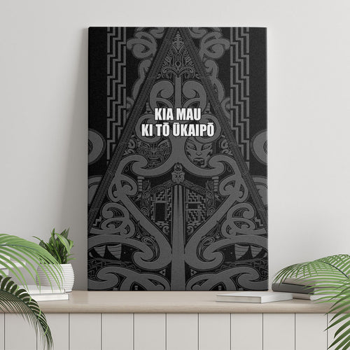 Maori Language Week Canvas Wall Art Kia Mau Ki To Ukaipo Grey Color