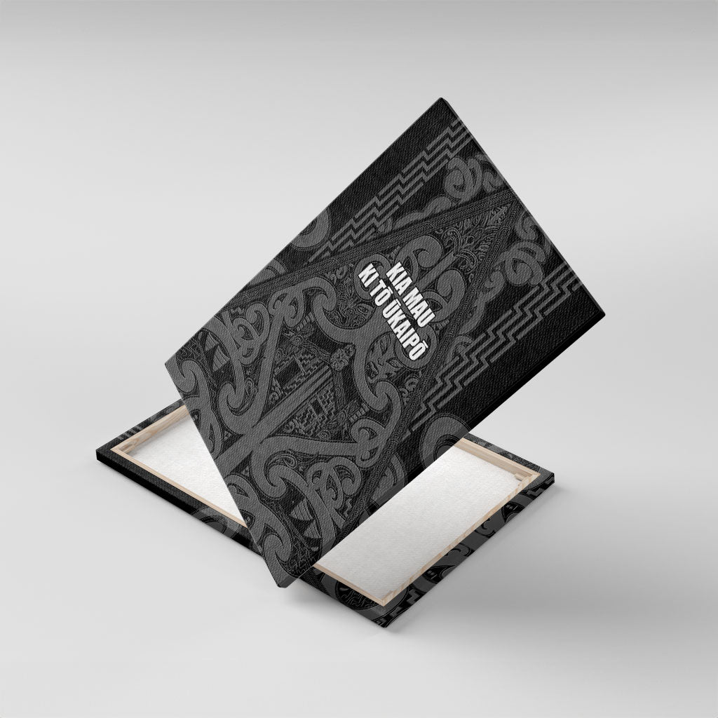 Maori Language Week Canvas Wall Art Kia Mau Ki To Ukaipo Grey Color
