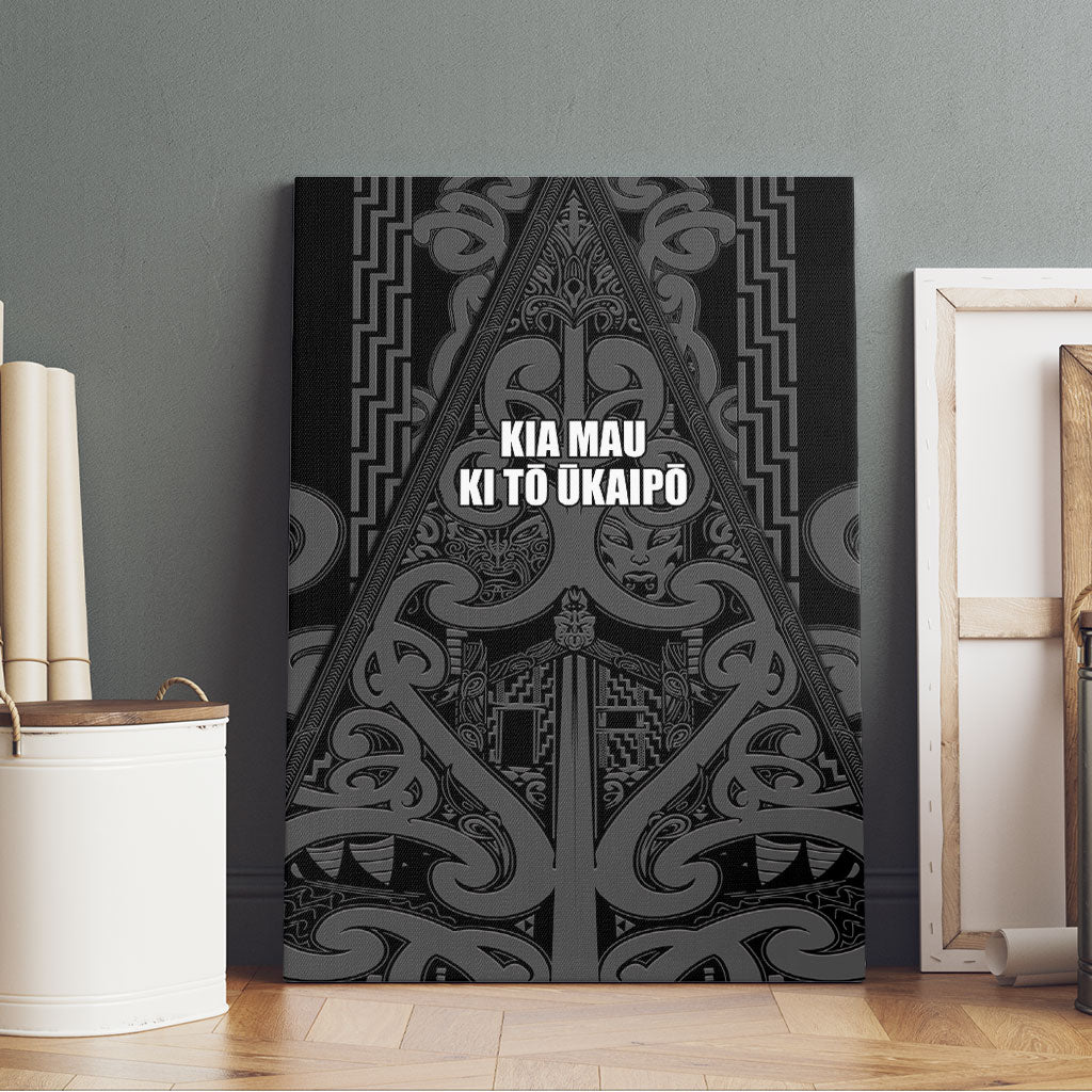 Maori Language Week Canvas Wall Art Kia Mau Ki To Ukaipo Grey Color