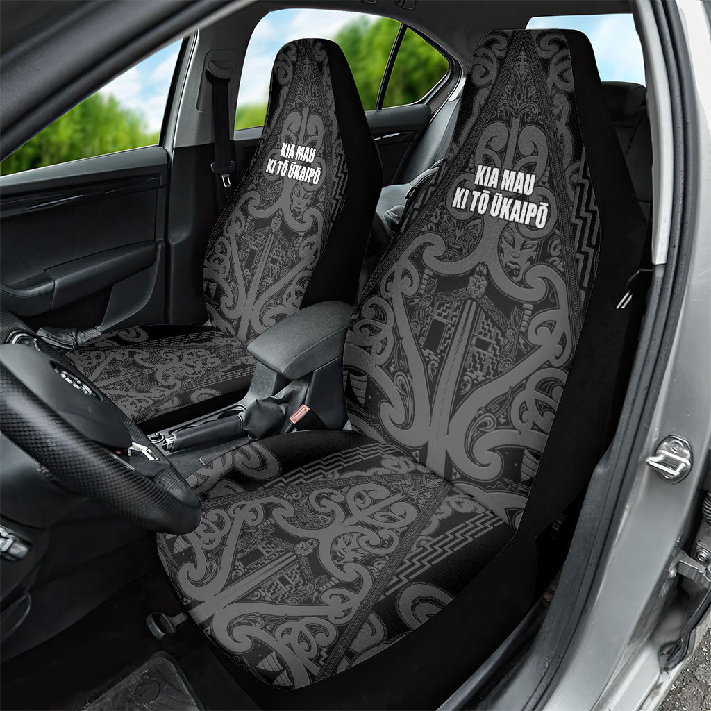 Maori Language Week Car Seat Cover Kia Mau Ki To Ukaipo Grey Color